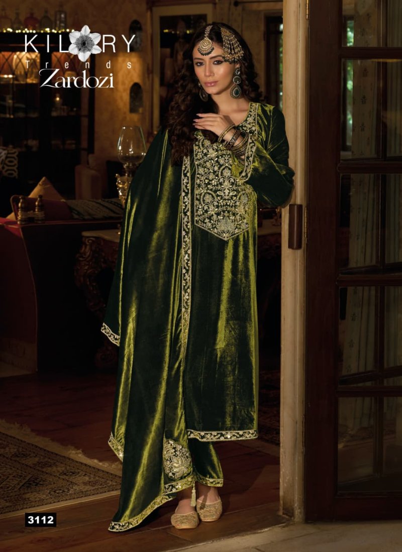 Zardozi By Kilory Velvet Zardosi Salwar Kameez 